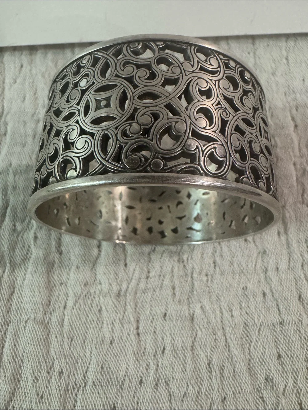 Brighton Genoa Silver Filigree Statement Cuff Bracelet